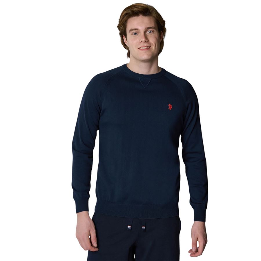 Max felpa girocollo in cotone con logo da uomo U.S. Polo Assn | US41187001179